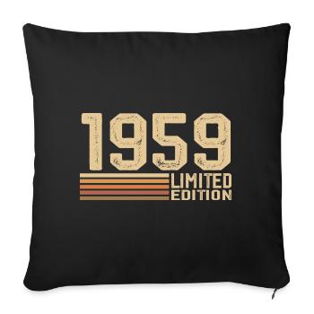 Né en 1959 anniversaire - Cadeau 1959 Vintage 1959 - Housse de coussin décorative 45 x 45 cm - noir - Devant