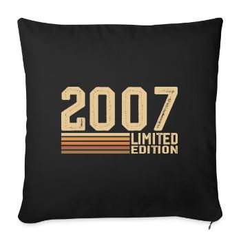 Born in 2007 Birthday - 2007 Vintage 2007 Gift - Sofa pillowcase 17,3'' x 17,3'' (45 x 45 cm) - black - Front