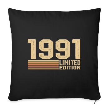 Born in 1991 Birthday - Gift 1991 Vintage 1991 - Sofa pillowcase 17,3'' x 17,3'' (45 x 45 cm) - black - Front