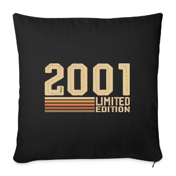 Born in 2001 Birthday - 2001 Vintage 2001 Gift - Sofa pillowcase 17,3'' x 17,3'' (45 x 45 cm) - black - Front