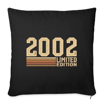 Né en 2002 anniversaire - Cadeau 2002 Vintage 2002 - Housse de coussin décorative 45 x 45 cm - noir - Devant