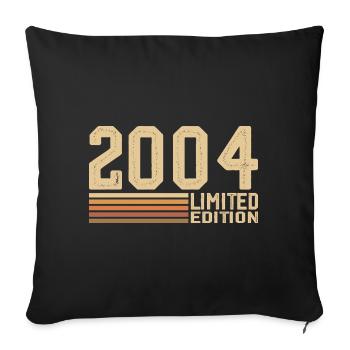 Born in 2004 Birthday - 2004 Vintage 2004 Gift - Sofa pillowcase 17,3'' x 17,3'' (45 x 45 cm) - black - Front