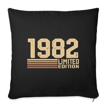 Jahrgang 1982 Geburtstag - Geschenk 1982 Jahrgang 1982 - Sofakissenbezug 45 x 45 cm - Schwarz - Vorne