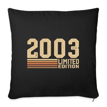 Né en 2003 anniversaire - Cadeau 2003 Vintage 2003 - Housse de coussin décorative 45 x 45 cm - noir - Devant