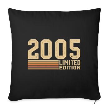 Né en 2005 anniversaire - Cadeau 2005 Vintage 2005 - Housse de coussin décorative 45 x 45 cm - noir - Devant