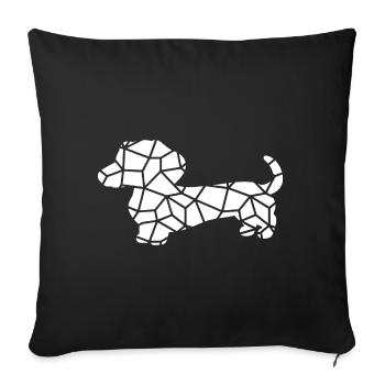 Dackel - Housse de coussin décorative 45 x 45 cm - noir - Devant