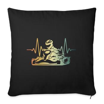 Kart Heartbeat Go-Kart Racer Go Kart - Housse de coussin décorative 45 x 45 cm - noir - Devant