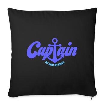 Capitaine Boot | Couleurs changeantes - Housse de coussin décorative 45 x 45 cm - noir - Devant
