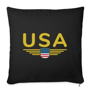 I Love USA, Elegance Style Design T-Shirt - Sofa pillowcase 17,3'' x 17,3'' (45 x 45 cm) - black - Front