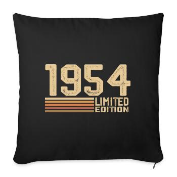 Né en 1954 anniversaire - Cadeau 1954 Vintage 1954 - Housse de coussin décorative 45 x 45 cm - noir - Devant