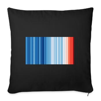 Warming Stripes Global 2019 - Sofakissenbezug 45 x 45 cm - Schwarz - Vorne