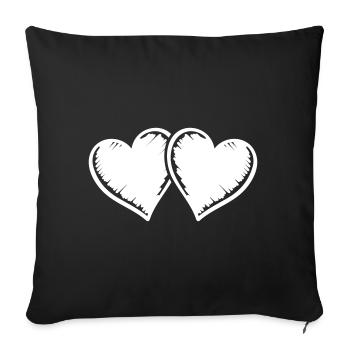 hearts symbol - Sofa pillowcase 17,3'' x 17,3'' (45 x 45 cm) - black - Front