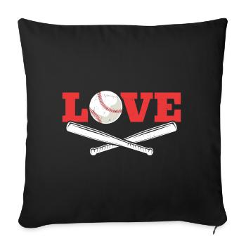 Cher Thème Baseball Féminin Baseball Féminin - Housse de coussin décorative 45 x 45 cm - noir - Devant