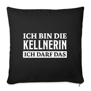 Kellnerin Spruch Kellner Beruf Kellnerin Geschenk - Sofakissenbezug 45 x 45 cm - Schwarz - Vorne