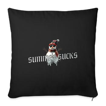 Summer Sucks – Snowman Rules - Sofa pillowcase 17,3'' x 17,3'' (45 x 45 cm) - black - Front