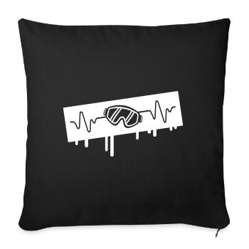 Lunettes de ski impulsion ski sports d'hiver symbole - Housse de coussin décorative 45 x 45 cm - noir - Devant