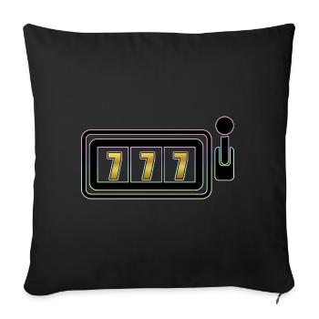 Slot Machine with Jackpot (777) - Sofa pillowcase 17,3'' x 17,3'' (45 x 45 cm) - black - Front