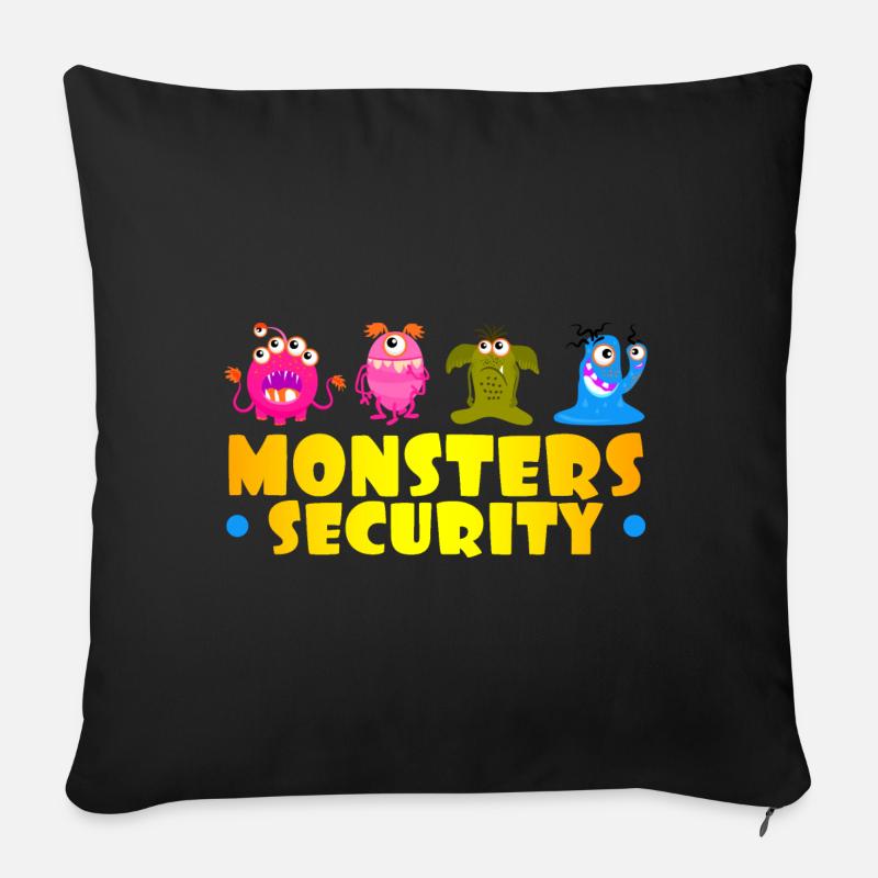Monster-Wache - Sofakissenbezug 45 x 45 cm - Schwarz