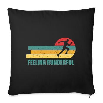 Runner Marathon Running est génial - Housse de coussin décorative 45 x 45 cm - noir - Devant