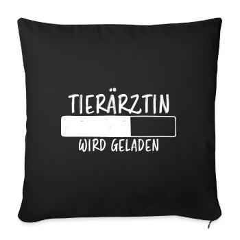 Tierärztin Spruch Job Lustiges Tierärztin Geschenk - Sofakissenbezug 45 x 45 cm - Schwarz - Vorne