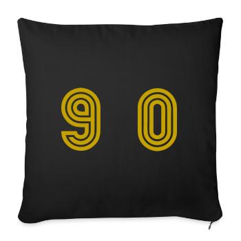 90. 90 YEARS. 90TH ANNIVERSARY. 90TH ANNIVERSARY. - Sofa pillowcase 17,3'' x 17,3'' (45 x 45 cm) - black - Front