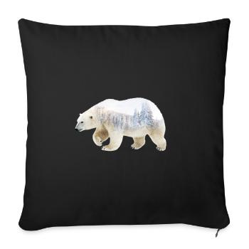 Polar Bear - Sofa pillowcase 17,3'' x 17,3'' (45 x 45 cm) - black - Front