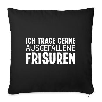 Glatze Ausgefallene Frisur Glatzen Glatzkopf - Sofakissenbezug 45 x 45 cm - Schwarz - Vorne