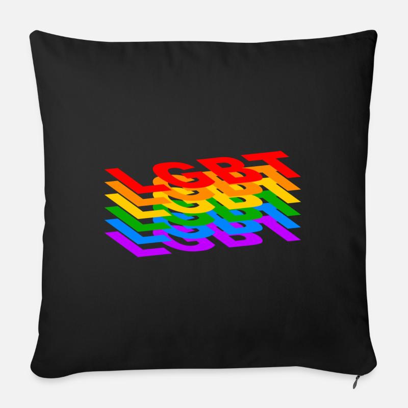 Les personnes LGBT - Housse de coussin décorative 45 x 45 cm - noir