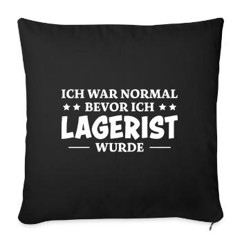 Lagerist Spruch Logistik Lustige Lagerist Geschenk - Sofakissenbezug 45 x 45 cm - Schwarz - Vorne