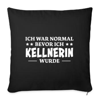 Kellnerin Spruch Kellner Beruf Kellnerin Geschenk - Sofakissenbezug 45 x 45 cm - Schwarz - Vorne