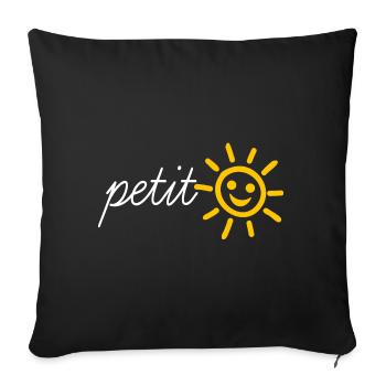 Notre rayon de soleil et notre chéri soleil rieur - Housse de coussin décorative 45 x 45 cm - noir - Devant