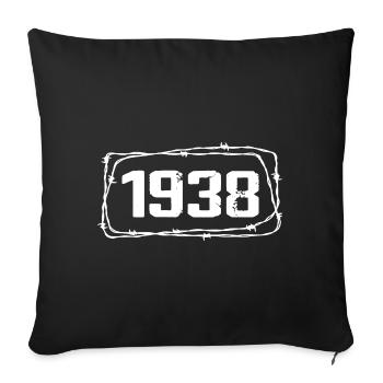 Vintage Fabriqué En 1938 - Anniversaire 86 ans - Housse de coussin décorative 45 x 45 cm - noir - Devant
