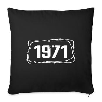 Vintage Fabriqué En 1971 - Anniversaire 53 ans - Housse de coussin décorative 45 x 45 cm - noir - Devant