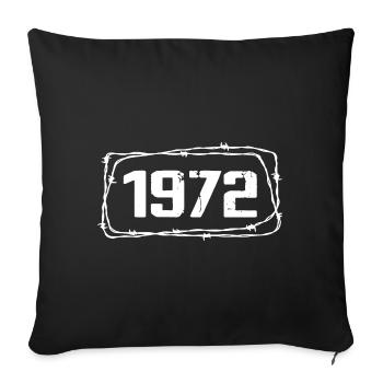 Vintage Made In 1972 - 52 Year Anniversary - Sofa pillowcase 17,3'' x 17,3'' (45 x 45 cm) - black - Front