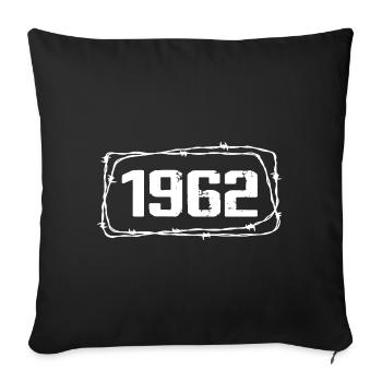 Vintage Fabriqué En 1962 - Anniversaire 62 ans - Housse de coussin décorative 45 x 45 cm - noir - Devant