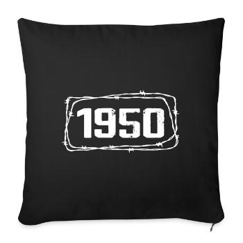 Vintage Made In 1950 - 74 Year Anniversary - Sofa pillowcase 17,3'' x 17,3'' (45 x 45 cm) - black - Front