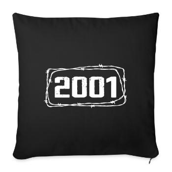 Vintage Made In 2001 - 23 Year Anniversary - Sofa pillowcase 17,3'' x 17,3'' (45 x 45 cm) - black - Front
