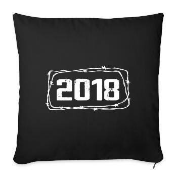 Vintage Fabriqué En 2018 - Anniversaire 6 ans - Housse de coussin décorative 45 x 45 cm - noir - Devant