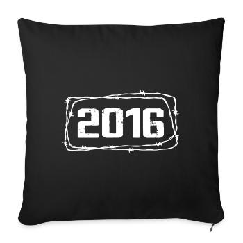 Vintage Fabriqué En 2016 - Anniversaire 8 ans - Housse de coussin décorative 45 x 45 cm - noir - Devant