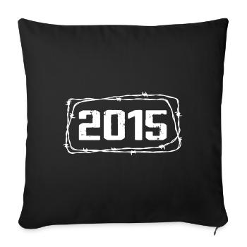 Vintage Made In 2015 - 9-jähriges Jubiläum - Sofakissenbezug 45 x 45 cm - Schwarz - Vorne