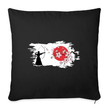 kyudo kyudomeister art de l’arc japonais Hankyu - Housse de coussin décorative 45 x 45 cm - noir - Devant