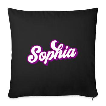 Sophia | Colors changeable - Sofa pillowcase 17,3'' x 17,3'' (45 x 45 cm) - black - Front