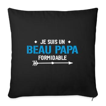 Je suis un beau-papa formidable - cadeau beau-père - Housse de coussin décorative 45 x 45 cm - noir - Devant