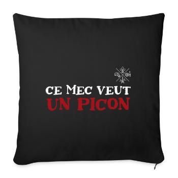 Ce mec veut un picon, amateur de bières - Housse de coussin décorative 45 x 45 cm - noir - Devant