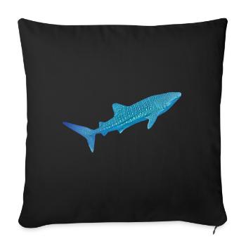 Whale shark - Sofa pillowcase 17,3'' x 17,3'' (45 x 45 cm) - black - Front