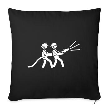 Équipe icône pompier pompier - Housse de coussin décorative 45 x 45 cm - noir - Devant