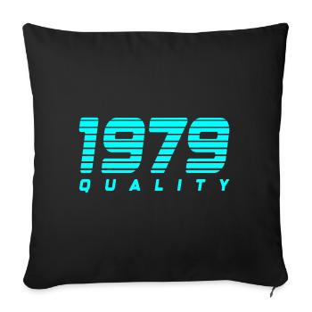 1979 quality | Farbe änderbar - Sofakissenbezug 45 x 45 cm - Schwarz - Vorne
