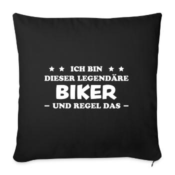 Biker Spruch Bike Fahrrad Motorrad Biker Geschenk - Sofakissenbezug 45 x 45 cm - Schwarz - Vorne