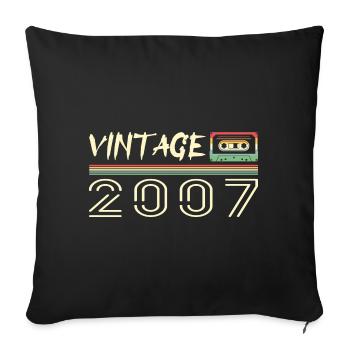 2007 Original 2007 Rétro Cadeau Anniversaire 2007 - Housse de coussin décorative 45 x 45 cm - noir - Devant
