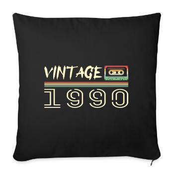 1990 Original 1990 Retro 1990 Geburtstagsgeschenk - Sofakissenbezug 45 x 45 cm - Schwarz - Vorne